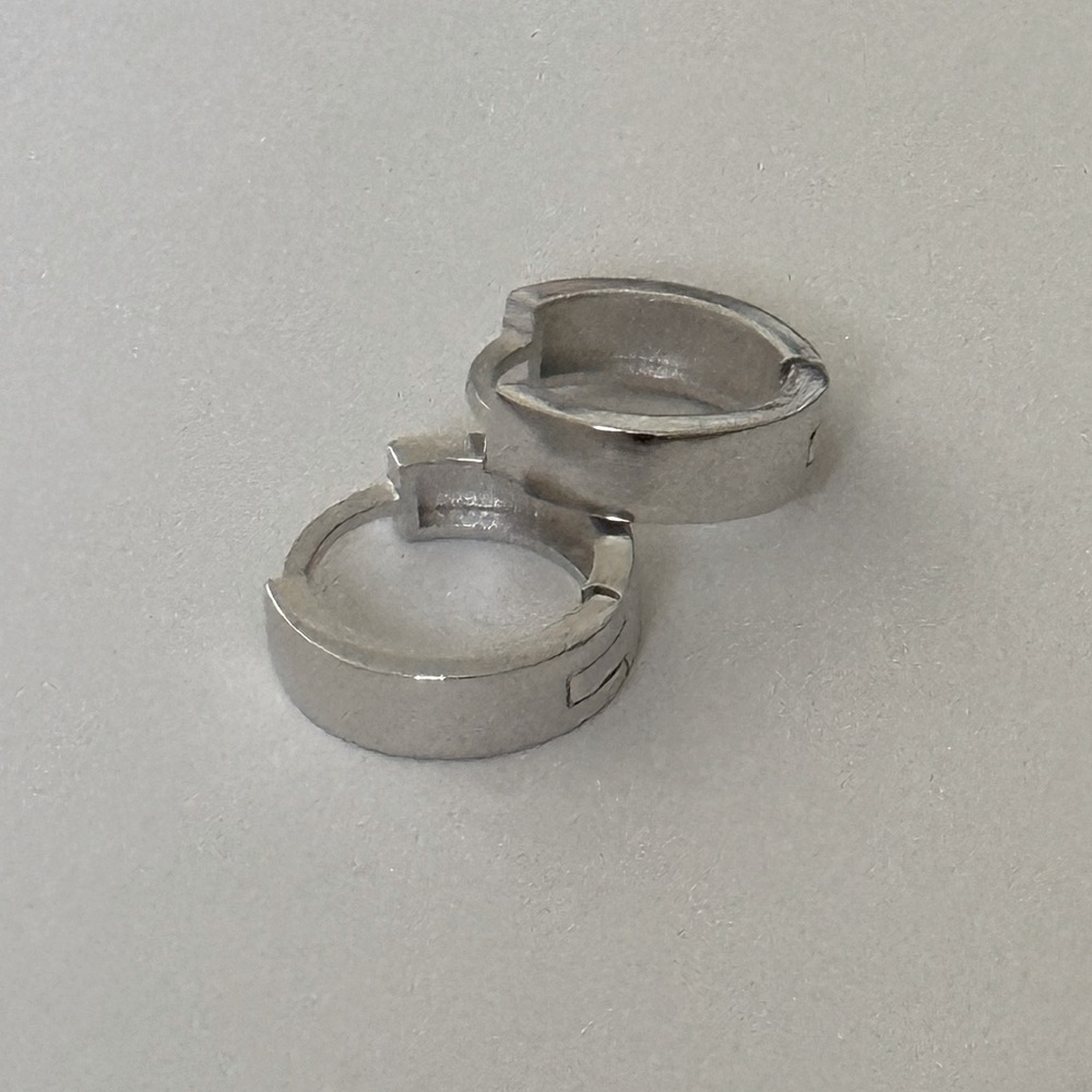 Unisex earrings 925 silver round hoops